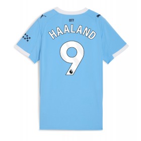 Dámské fotbalový oblečení Manchester City Erling Haaland #9 Domácí košile 2025-26 Krátkým Rukávem